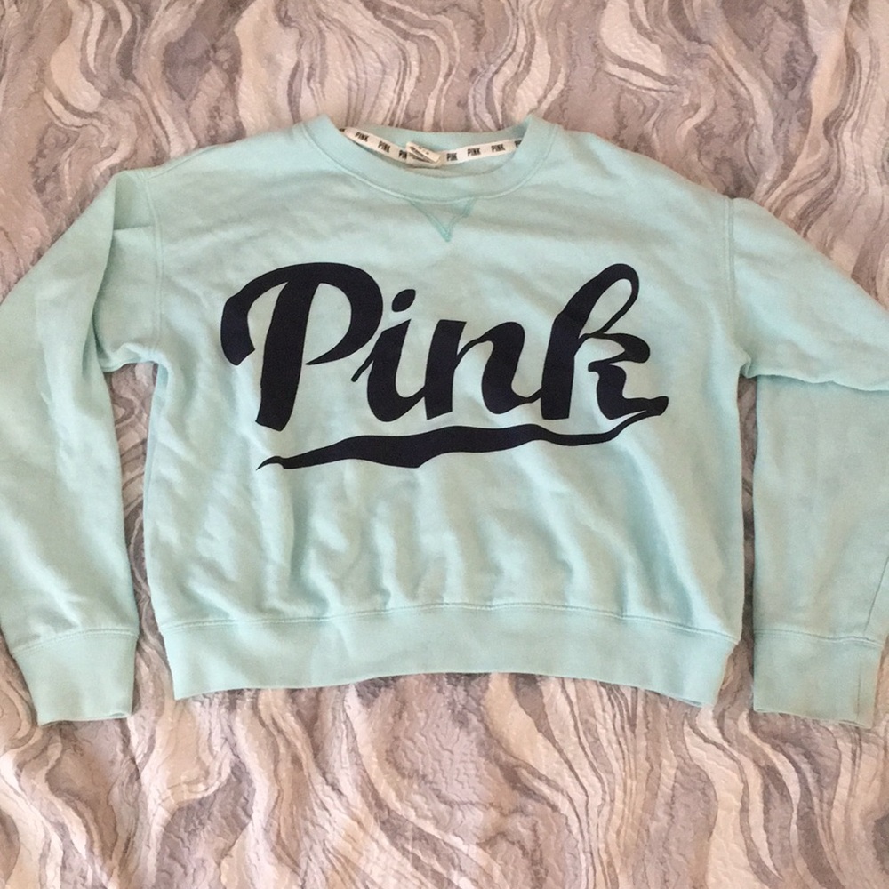 Mint Green Pink Crewneck